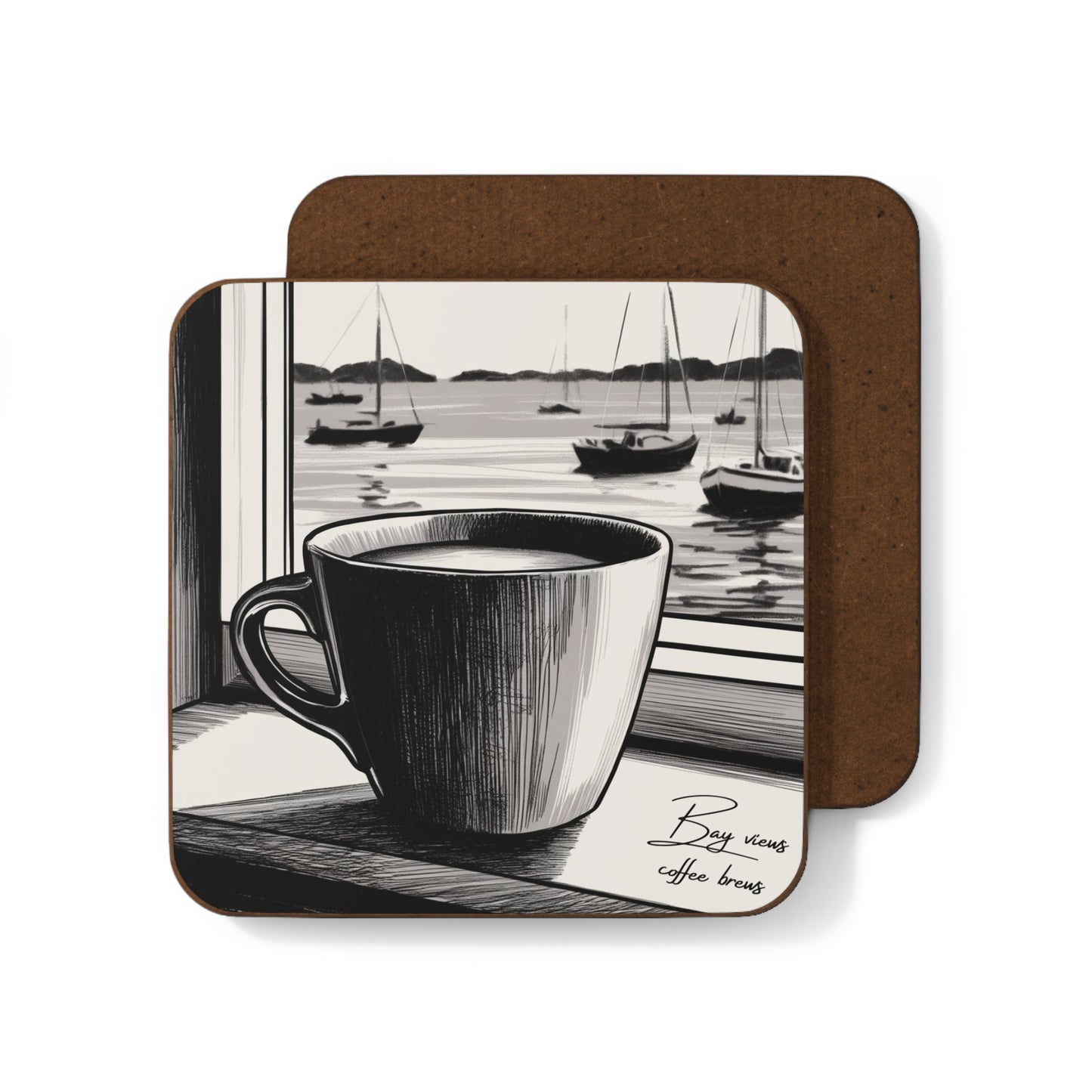 Bay Views Coffee Brews Coaster