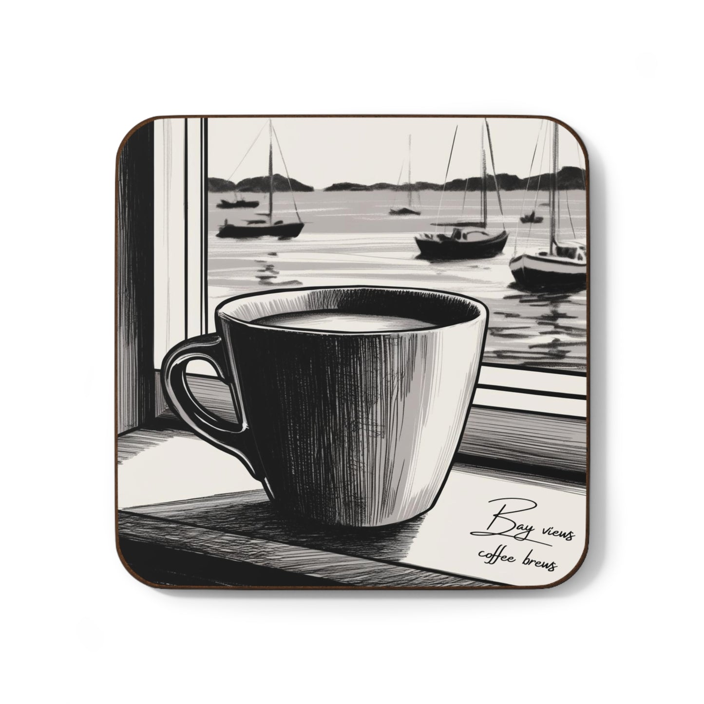 Bay Views Coffee Brews Coaster