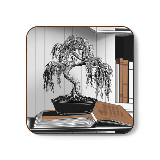 Bonsai Tree and Books Coaster