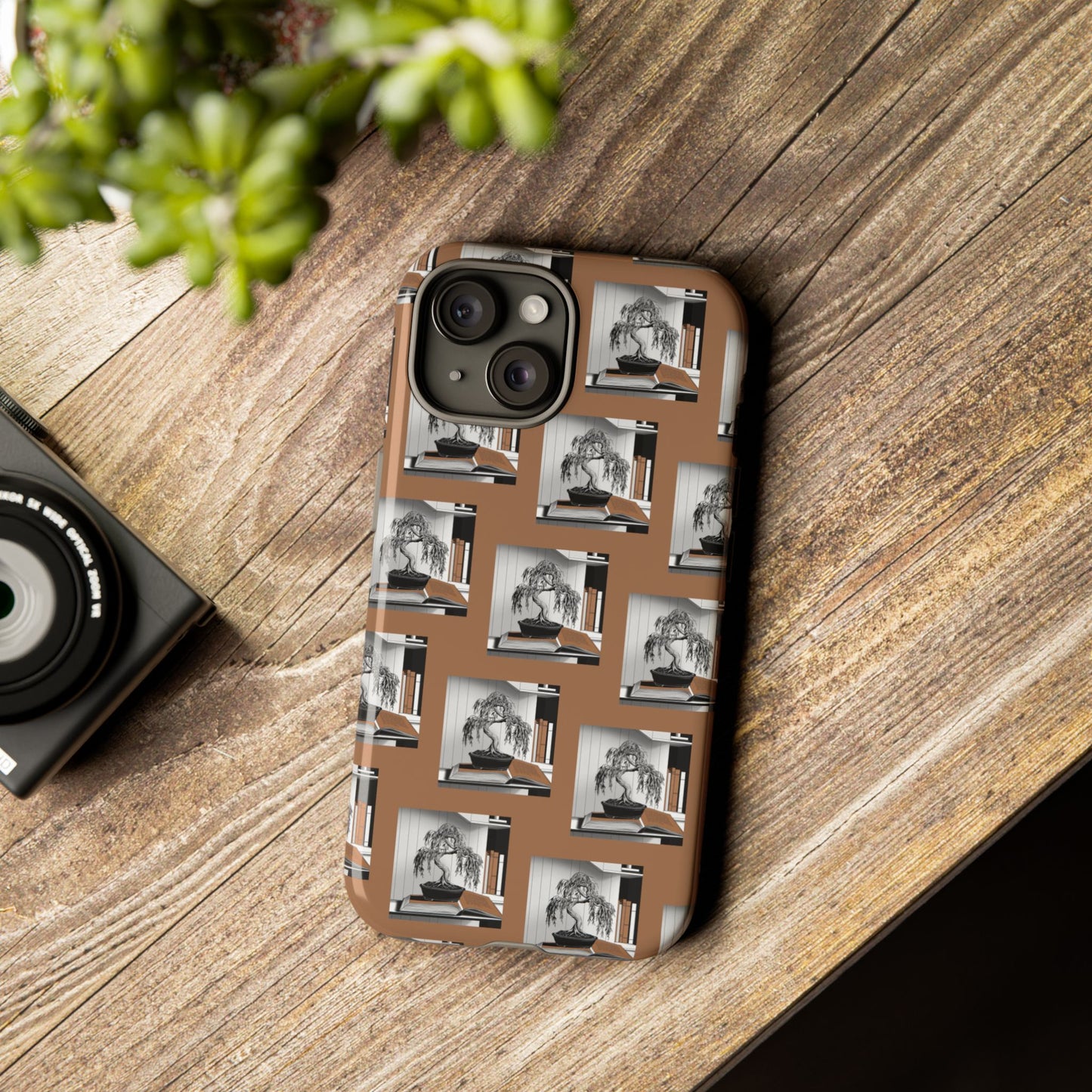 Bonsai Tree and Books Phone Case